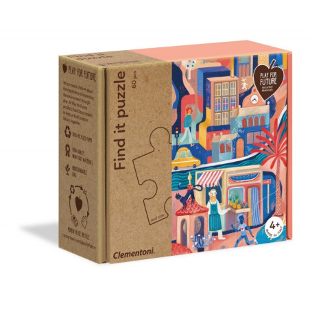 kidsmagicstore.ro|Puzzle carton 60 piese Clementoni Play for future - Find it - Sweetest city, material reciclat, 50160 / 464451, 4+ ani39,95 lei35,95 leiClementoniNoutati8005125501601