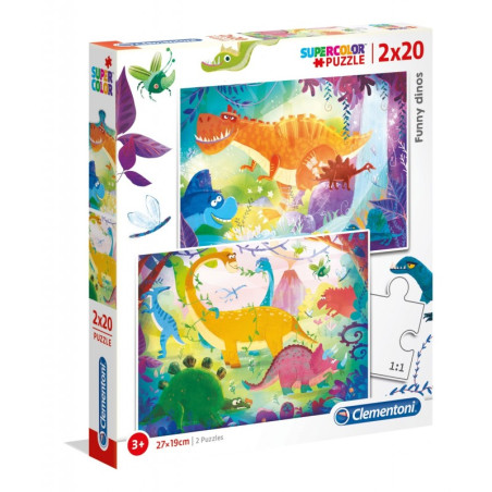 kidsmagicstore.ro|Puzzle carton 2in1 20 piese Clementoni Supercolor - funny dinos, set 2x, 24755 / 434773, 3+ ani36,94 lei33,25 leiClementoniFara stoc8005125247554