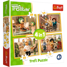 kidsmagicstore.ro|Puzzle carton 4in1 35-70 piese Trefl Treflikow-Rodzina - pregatiri pentru bal, 34318 / 431378, 4+ ani47,47 lei42,72 leiTreflFara stoc5900511343182