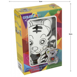 Jucarie vatelina pentru colorat - tigru, 4 markere lavabile, Colorarte, KP-20-4016