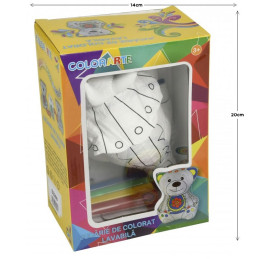 Jucarie vatelina pentru colorat - dinozaur, 4 markere lavabile, Colorarte, KP-20-4019