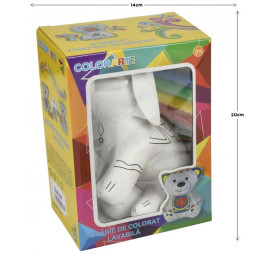 Jucarie vatelina pentru colorat - elefant, 4 markere lavabile, Colorarte, KP-20-4020