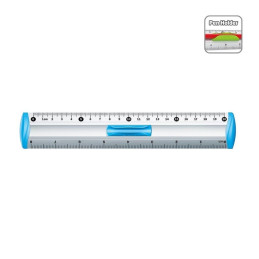 Rigla Keyroad KR971537, 20cm, aluminiu, diverse culori, cu suport creion