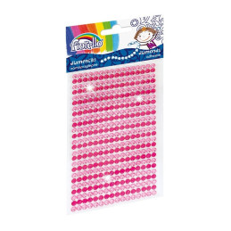 Accesorii creatie - diamante plastic, roz, rosu, 4mm, autoadezive, blister 400 buc, Fiorello, GR-DS040 / 170-2395