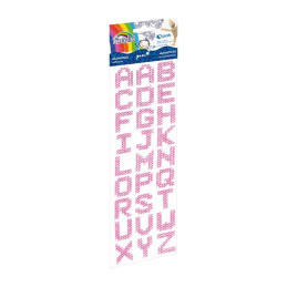 Accesorii creatie - diamante plastic, roz, 28-23mm, autoadezive, litere, blister 27 buc, Fiorello, GR-DS090-02 / 170-2477
