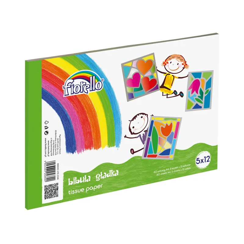 Accesorii creatie - hartie matase, A4, 12 culorix5 coli, set 60 coli, Fiorello, 170-2346 Accesorii creatie - hartie matase, A4, 12 culorix5 coli, set 60 coli, Fiorello, 170-2346