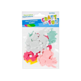 Accesorii creatie - iepuras fetru, sticker Paste, diverse modele, set 24 buc, MegaCreative, 445998