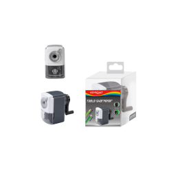 Ascutitoare mecanica Keyroad KR971768, 1 orificiu, cu manivela, plastic, alb-negru