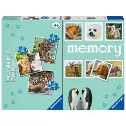 Puzzle si Joc Memory Animale, 25/36/49 Piese