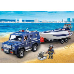 Playmobil - Camion De Politie Cu Barca
