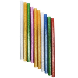 Baton silicon CNX, lipire la cald, 11mm x 20cm, diverse culori, cu sclipici