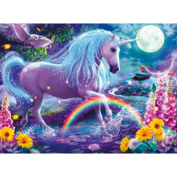 Puzzle unicorn 100 piese starline cu sclipici