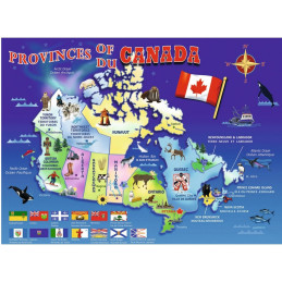 Puzzle Harta Canadei, 100 Piese
