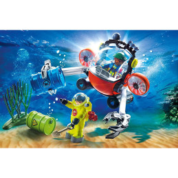Playmobil - Expeditori Subacvatici Cu Submarin Cu Clesti