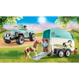 Playmobil - Masina Cu Remorca Pentru Ponei