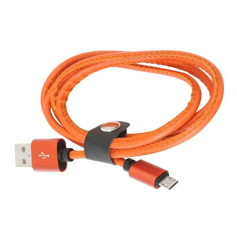 Cablu microUSB - USB A Platinet, 1m, imitatie piele, portocaliu, 43295 Cablu microUSB - USB A Platinet, 1m, imitatie piele, portocaliu, 43295