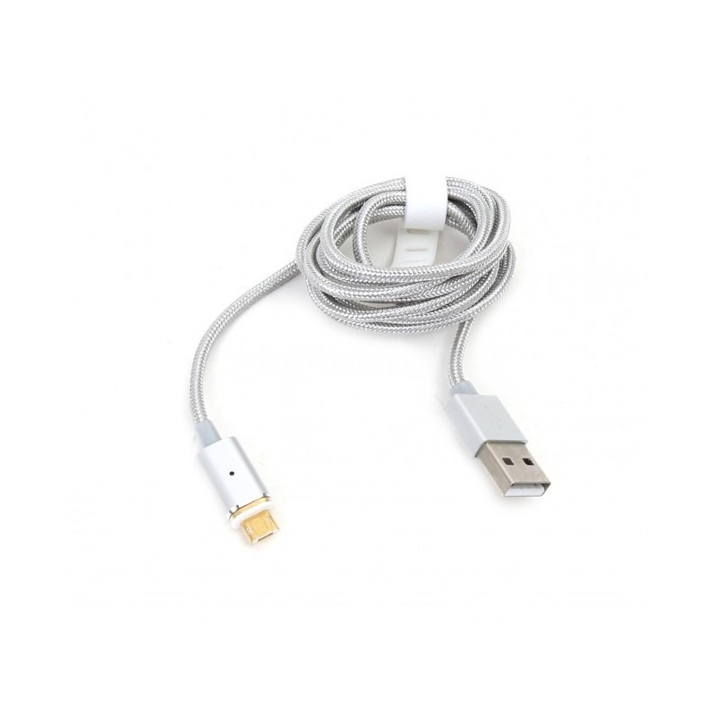 Cablu microUSB - USB A Platinet, 1.2m, PVC, gri, 2 conectori magnetici, PUCMPM1S, 43470 Cablu microUSB - USB A Platinet, 1.2m, PVC, gri, 2 conectori magnetici, PUCMPM1S, 43470