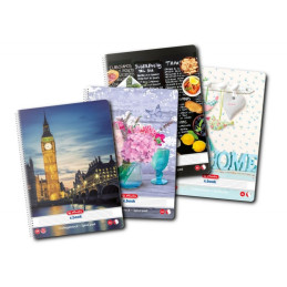 Caiet cu spirala A4 Herlitz X.Book Enjoy Life, 100 file, dictando, 70g/mp, 9484790