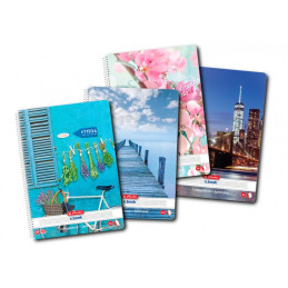 Caiet cu spirala A4 Herlitz X.Book Enjoy Life, 100 file, matematica, 70g/mp, 9484790