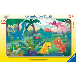 Ravensburger - Puzzle tip rama lumea dinozaurilor 15 piese