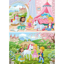 Ravensburger - Puzzle printese si unicorn 2x12 piese