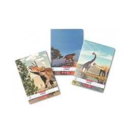 Caiet scolar A5 Herlitz X.Book Dino Mania, 48 file, dictando, colturi rotunjite, 70g/mp, 9487520