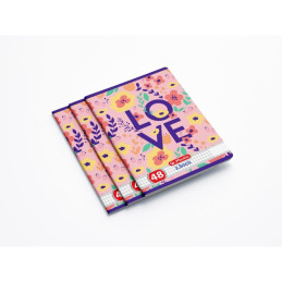 Caiet scolar A5 Herlitz X.Book Feelings, 48 file, matematica, colturi rotunjite, 70g/mp, 9480670