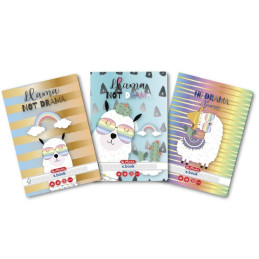 Caiet scolar A5 Herlitz X.Book Llama, 48 file, matematica, colturi rotunjite, 70g/mp, 9487550