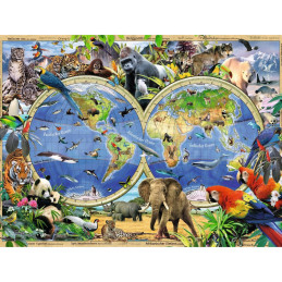 Puzzle Animalele Lumii, 100 Piese
