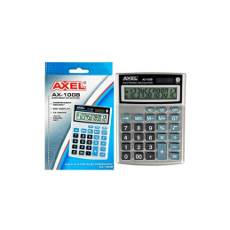 Calculator de birou Axel AX-100B 346808, 12 digiti, alimentare baterie + solar, ecran inclinat