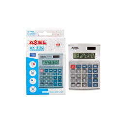 Calculator de birou Axel AX-5152 347683, 12 digiti, alimentare baterie + solar, ecran inclinat