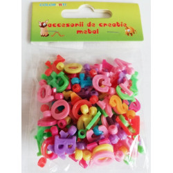 Accesorii creatie margele alfabet diverse culori 100 bucati/set