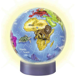 Puzzle 3D Luminos Glob Pamantesc, 72 Piese