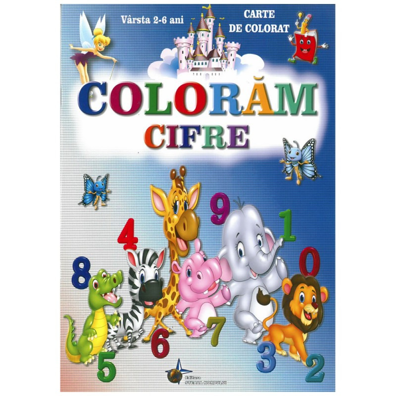 Carte de colorat A4, Coloram Cifrele Carte de colorat A4, Coloram Cifrele