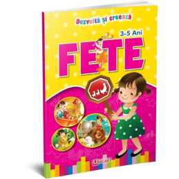 Carte de colorat A4, Dezvolta si Creeaza - Fete, 3-5 ani, Unicart
