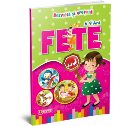 Carte de colorat A4, Dezvolta si Creeaza - Fete, 6-9 ani, Unicart