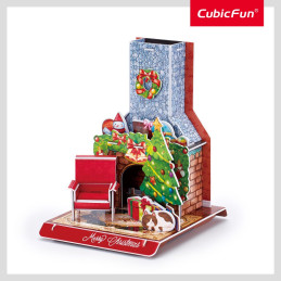 Cubic Fun - Puzzle 3D semineu decorat de Craciun 24 piese
