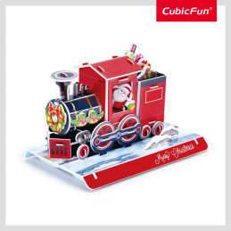 Cubic Fun - Puzzle 3D tren de Craciun 46 piese