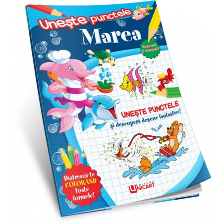 Carte de colorat A4, Uneste Punctele - Marea, Unicart