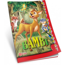 Carte de colorat A5, Cu poveste - Bambi, Unicart