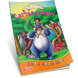 Carte de colorat A5, Cu poveste - Cartea junglei, Unicart