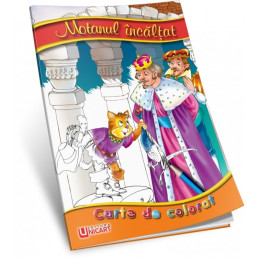 Carte de colorat A5, Cu poveste - Motanul Incaltat, Unicart