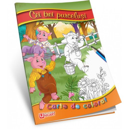 Carte de colorat A5, Cei trei purcelusi, Unicart