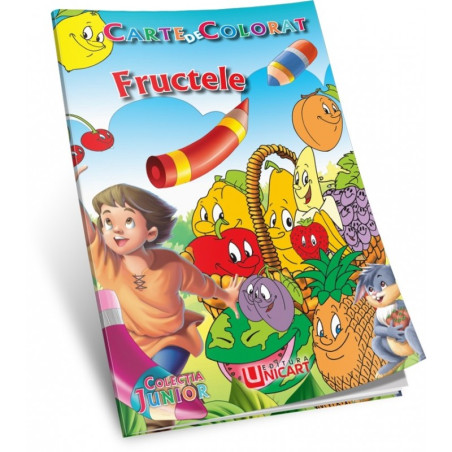 Carte de colorat A5, Fructele, Unicart