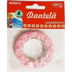 Dantela bumbac autoadeziva roz pal Daco Art AD051/2