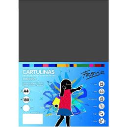 Carton colorat A4 Fabrisa 15533, 180g/mp, negru intens, top 250 coli