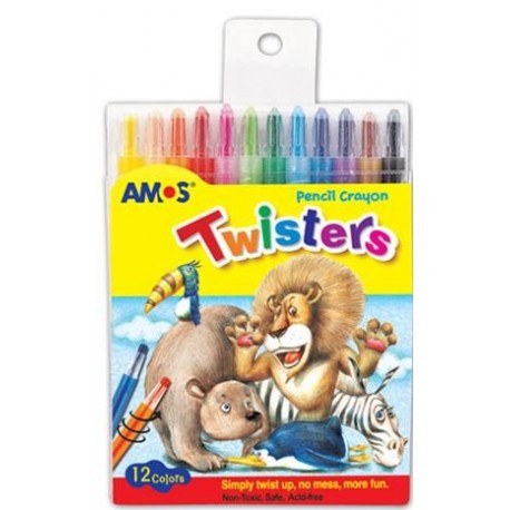 Creioane cerate AMOS Twisters 12 culori