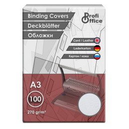 Coperta indosariere A3 ProfiOffice, carton alb, imitatie piele, 270g/mp, top cu 100 coli
