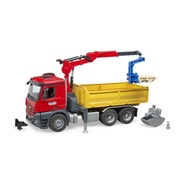 Bruder - Camion De Constructii Cu Macara Mercedes Benz Arocs Si 2 Paleti