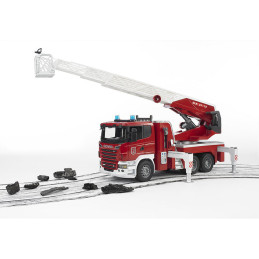 Bruder - Camion De Pompieri Scania R-Series Cu Scara, Pompa De Apa Si Sirena
